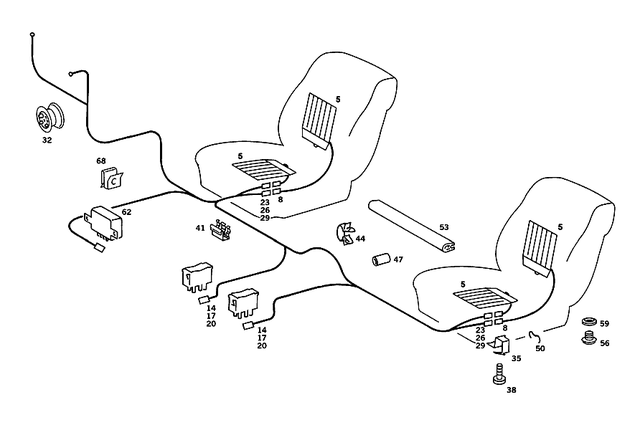 2018201998 - Electrical System: Heating Pad for Mercedes-Benz: 190, 190D, 190E Image image