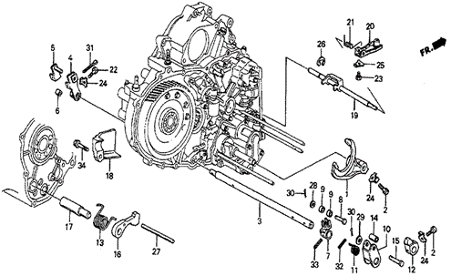 AT Throttle Valve Shaft (DX) for 1987 Honda Prelude #0