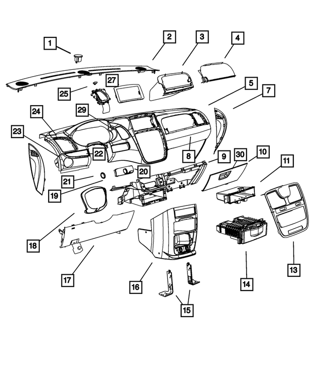 5028738AB - Interior Trim: Instrument Panel Cap for Mopar Image image