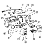 1RB78AAAAC - : Instrument Panel Applique for Chrysler: Town &amp; Country | Dodge: Grand Caravan | Ram: C/V Image