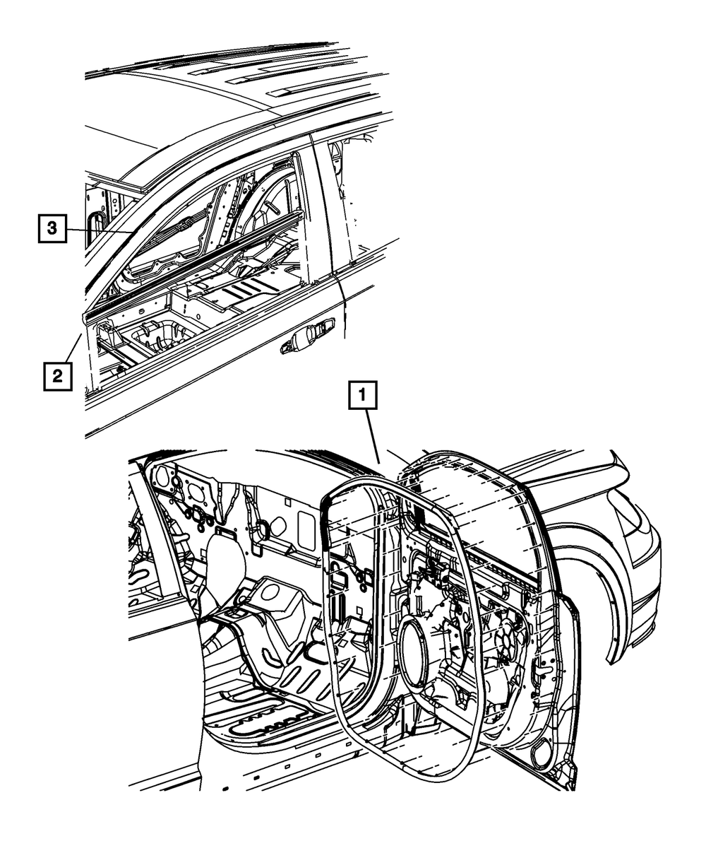 Front Door Belt Inner Weatherstrip, Left - Mopar (5076875AC)