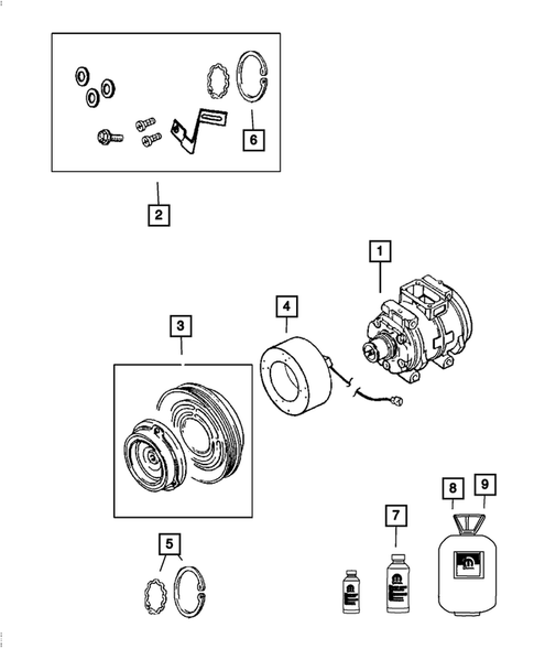 Air Conditioner Compressor and Mounting for 2018 Dodge Charger #0
