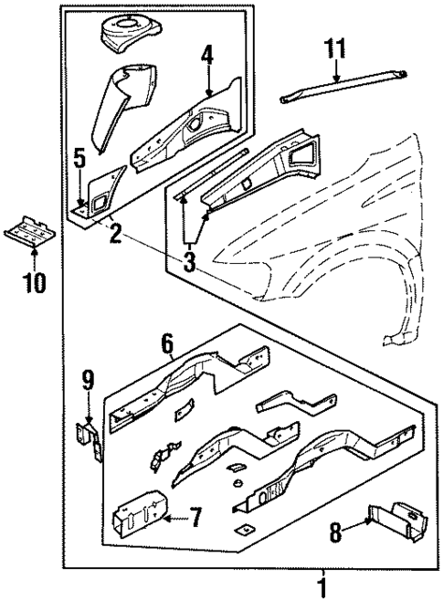 Structural Components & Rails for 1998 Oldsmobile Silhouette #0