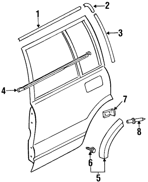 Exterior Trim - Rear Door for 1998 Acura SLX #0