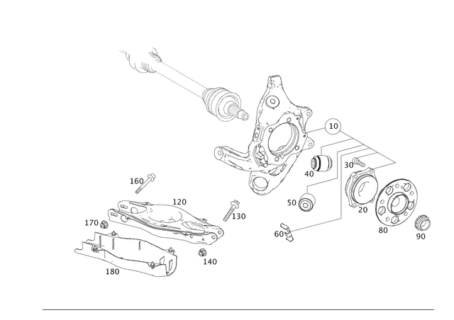 19907752 - Rear Axle: Nut, Special Form for Mercedes-Benz: C250, C300, C350, C350e, C400, C43 AMG, C450 AMG, C63 AMG, CLS400, CLS550, CLS63 AMG, CLS63 AMG S, E250, E350, E400, E550, E63 AMG, E63 AMG S, GLK250, GLK350 Image image