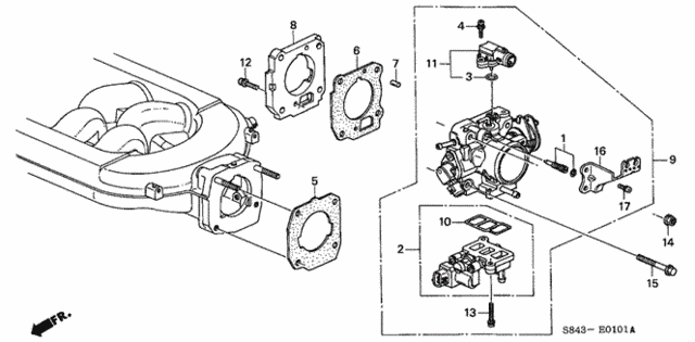 Throttle Body (V6) for 2001 Honda Accord #0
