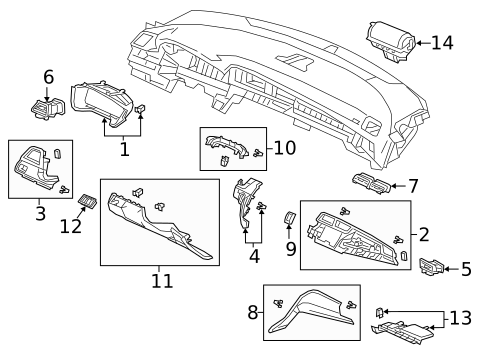 Instrument Panel Components for 2019 Honda Insight #0