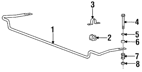 Stabilizer Bar & Components for 1999 Hyundai Accent #1