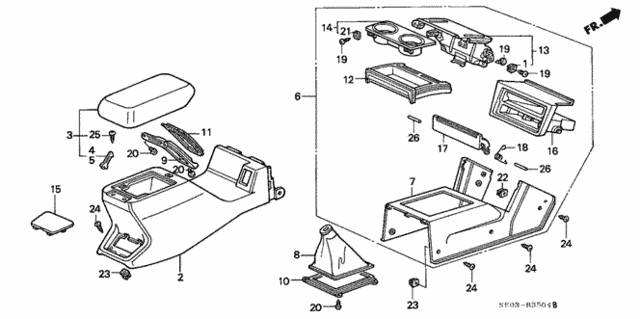 Console (2) for 1989 Honda Accord #0