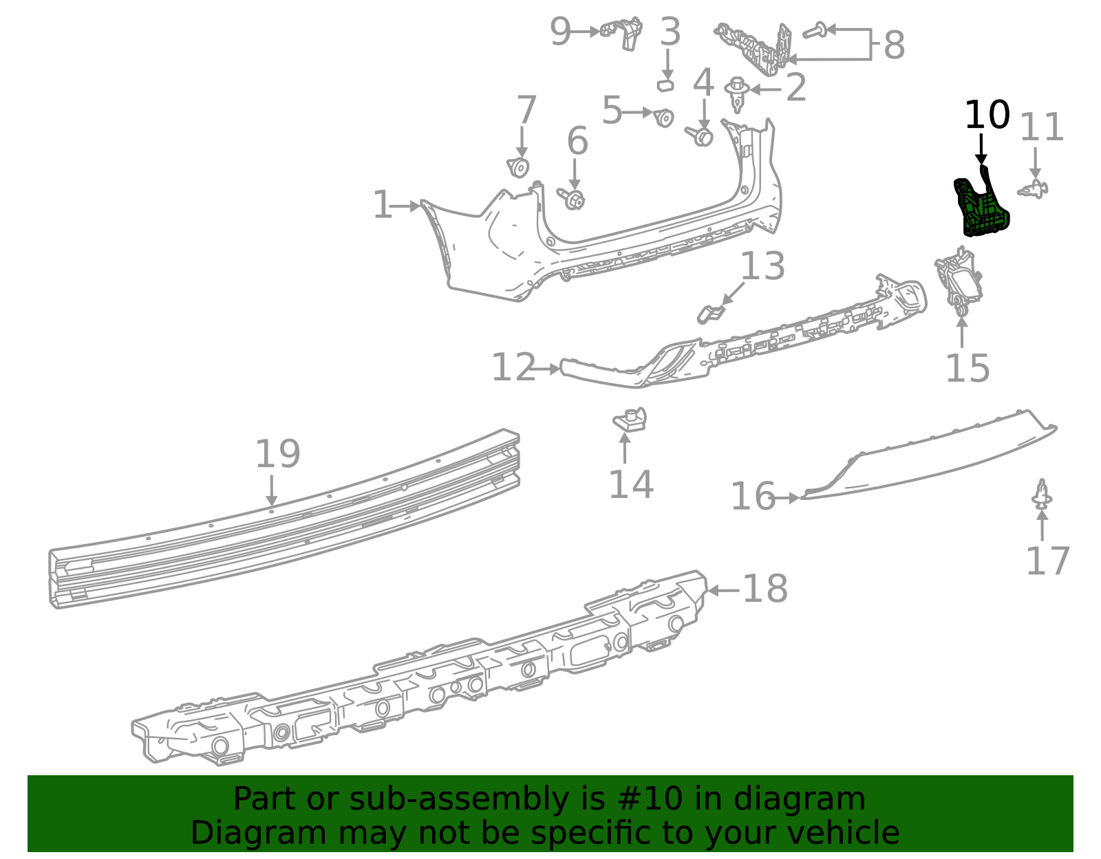52592-0E090 - Bumper Splash Shield 2020-2025 Toyota Highlander | Longo ...
