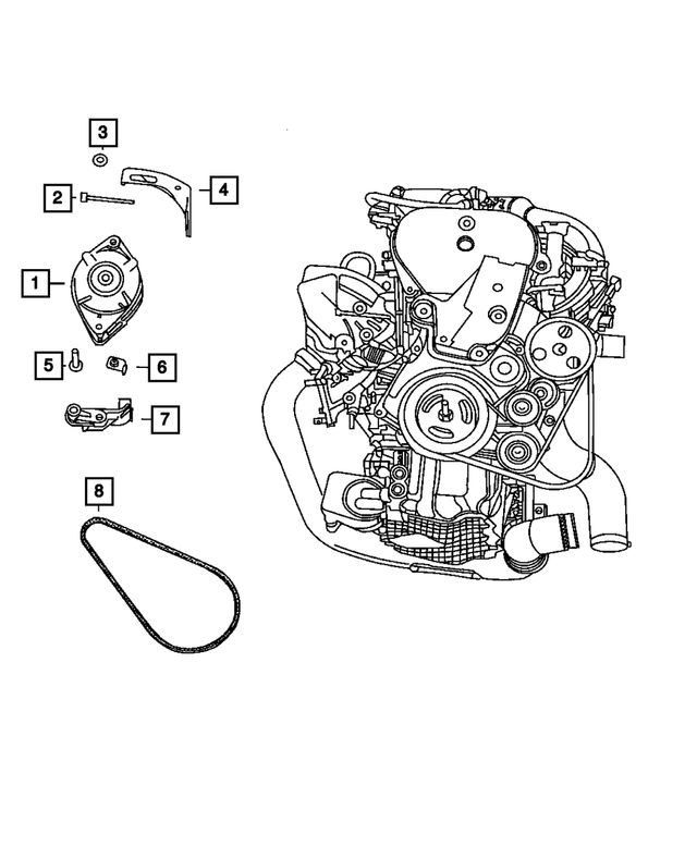 4891533AA - Electrical: Alternator Adjusting Bracket for Mopar Image