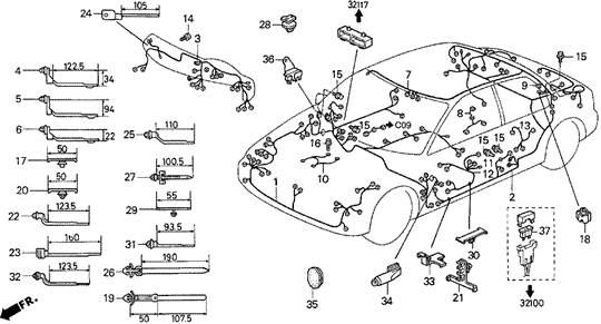 Wire Harness for 1992 Acura Vigor #0