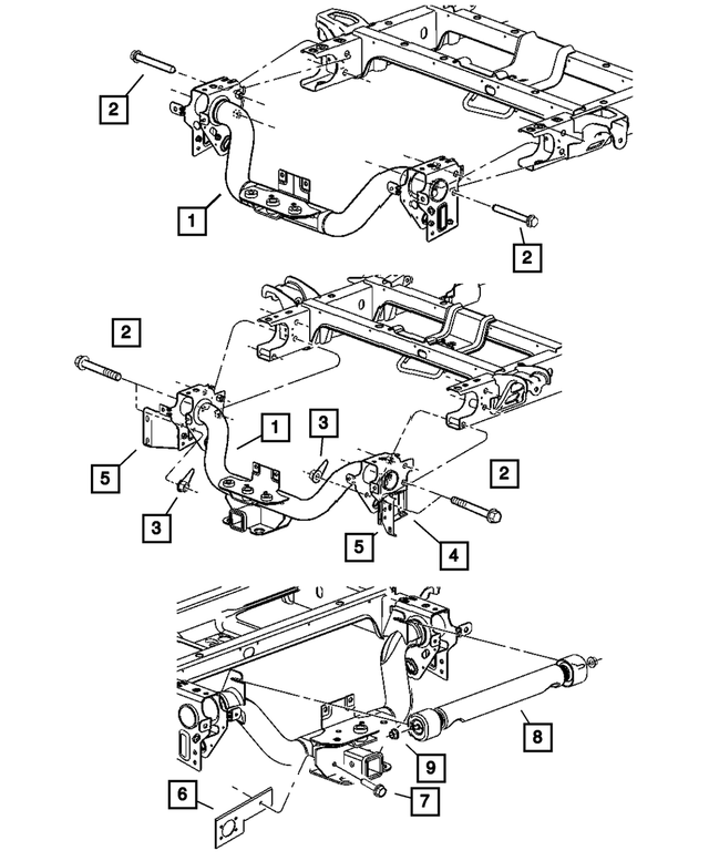 55398187AA - Frames and Bumpers: Trailer Tow Receiver Kit for Mopar Image