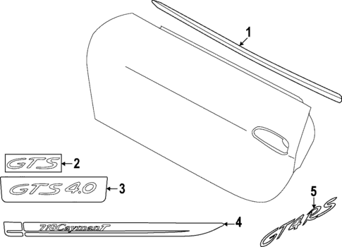 Exterior Trim - Door for 2024 Porsche 718 Cayman #0
