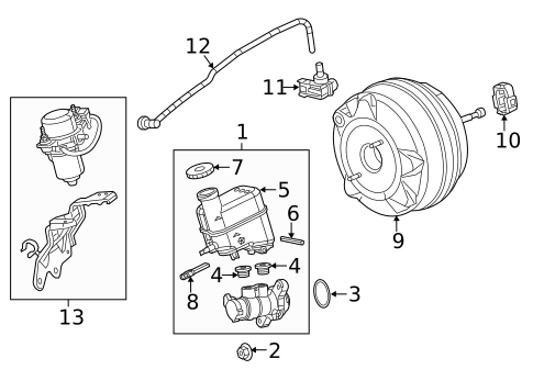 Master Cylinder - Components On Dash Panel for 2015 Chrysler 200 #0