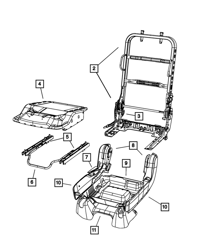 5175268AA - Interior Trim: Second Row Seat Back Frame for Mopar Image image