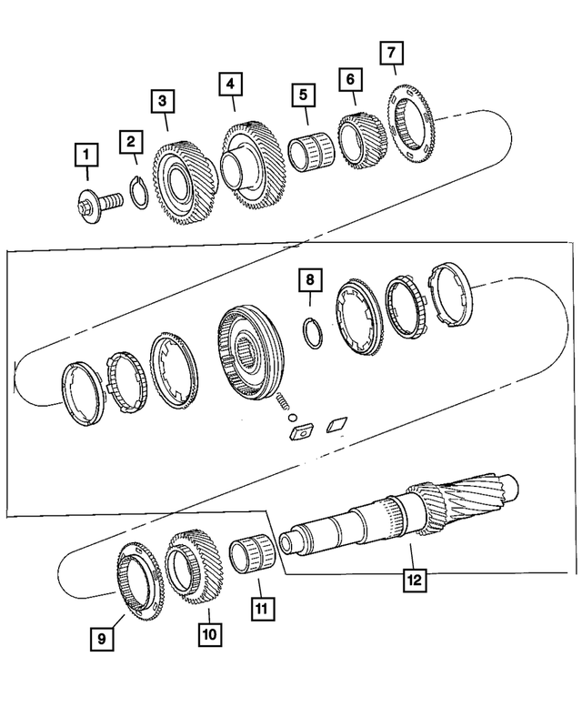 5159162AA - Manual Transmission 6 Speed: Countershaft for Mopar Image