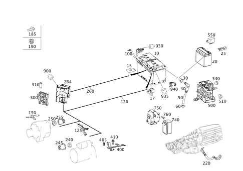 Battery, Starter and Alternator Line for 2010 Mercedes-Benz GLK350 #0