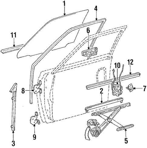 Glass - Front Door for 1984 Toyota Tercel #0