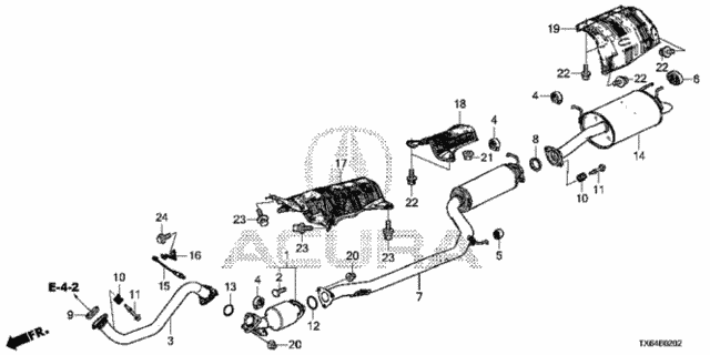 Exhaust Pipe - Muffler (2.4L) (2) for 2017 Acura ILX #0