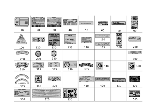Identification Plate, Information Sign for 2015 Mercedes-Benz ML250 #0