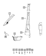 6LP96LDMAA - Interior Trim: A Pillar Molding, Right for Mopar Image