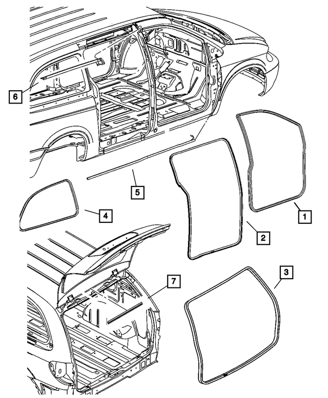 « 5020551AE – Body Sheet Metal Except Doors : Porte Coulissante Joint D`etancheite, Côté Gauche pour Mopar Image »
