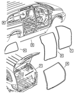 5020551AE - Body Sheet Metal Except Doors: Sliding Door Weatherstrip, Left for Chrysler: Town &amp; Country, Voyager | Dodge: Caravan, Grand Caravan Image