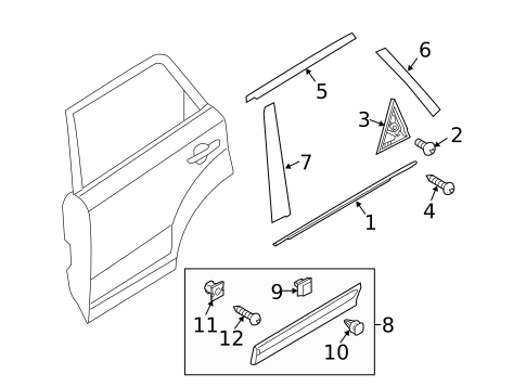 Exterior Trim - Rear Door for 2015 Kia Sorento #0