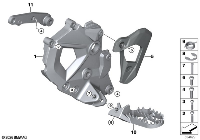 46718393175 - : Footrest Plate, Left for BMW-Motorrad Image