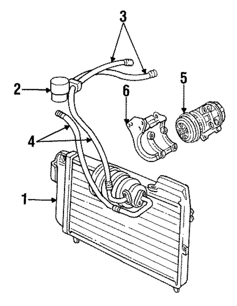 Condenser, Compressor & Lines for 1991 Chrysler Imperial #0
