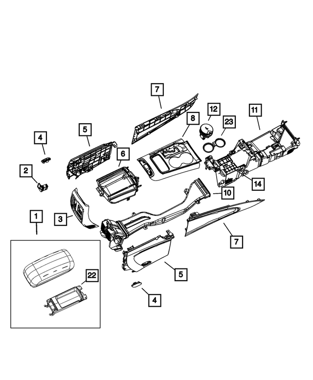 1UJ94DX9AA - Interior Trim: Console End Cap for Mopar Image image