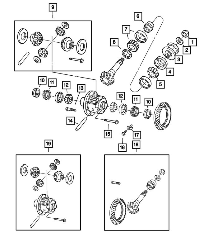 68214643AA - Front Axle; American Axle 235 MM Dual Rear Wheel; Differential and Drive Line: Pinion Flange for Mopar Image
