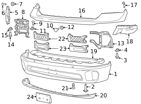 Bumper & Components - Front for 2013 Ram 1500 #0