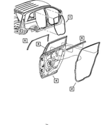 4894358AJ - : Rear Door Header Weatherstrip, Right for Mopar Image