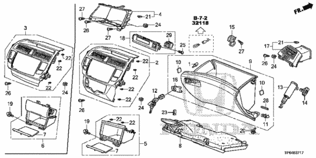 Instrument Panel Garnish (Passenger Side) (3) for 2013 Honda Crosstour #0