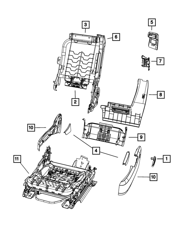 « 1FK07ZJ3AD –  : Dispositif D`inclinaison Manette, Côté Gauche pour Mopar Image »