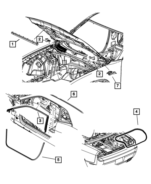 Body Structure Welds, Weatherstrips, Seals, Sealers and Adhesives for 2009 Dodge Challenger #0