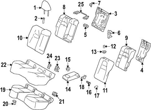 Rear Seat Components for 2022 Toyota Corolla #2