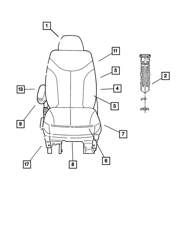 1JA881S3AA - Interior Trim: Front Headrest for Mopar Image