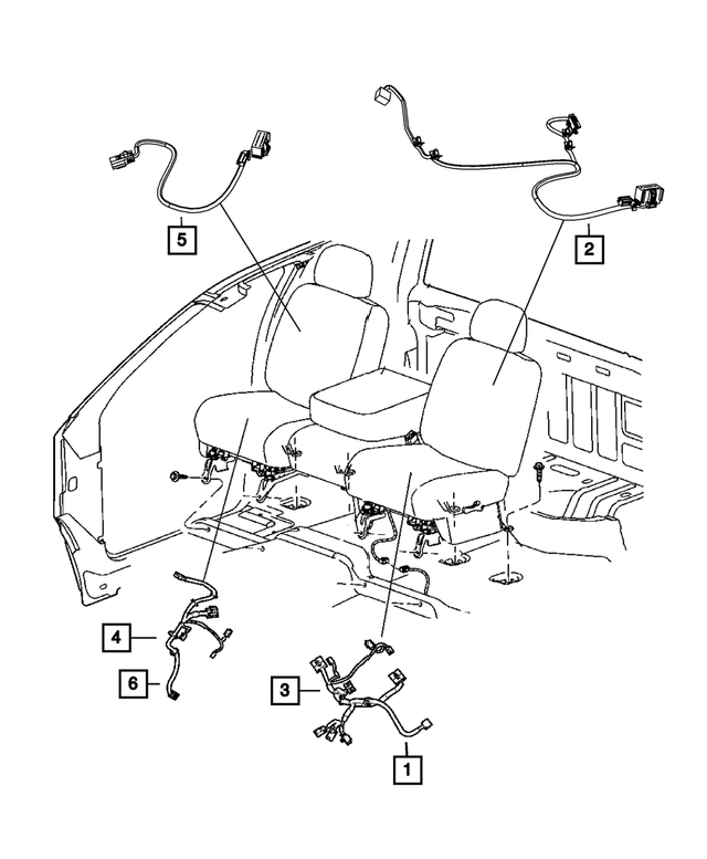 68050510AA - Electrical: Seat Back Wiring for Mopar Image
