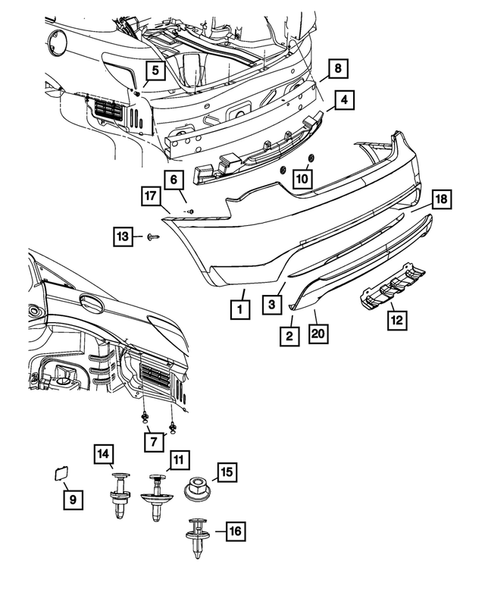 Rear Bumper and Fascia for 2013 Dodge Avenger #0