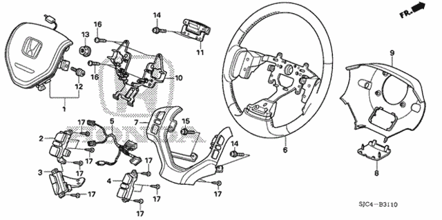 Steering Wheel (SRS) (1) for 2007 Honda Ridgeline #0