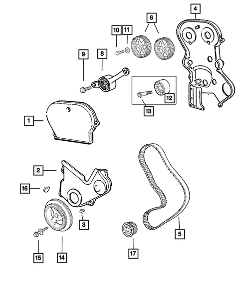 Timing Belt and Cover for 2006 Dodge Caravan #1