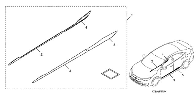Door Garnish (Lower) for 2016 Honda Civic #0
