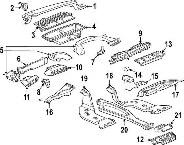 8Y1820951AZ6A - Body: Air Vent for Audi Image