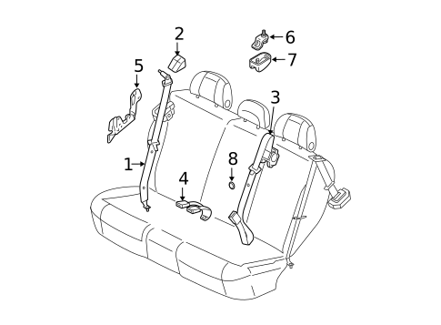 Rear Seat Belts for 2010 Ford Escape #0