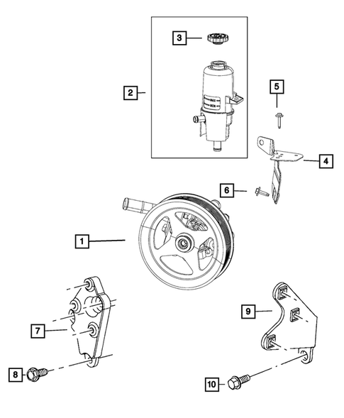 Power Steering Pump and Reservoir for 2018 Ram 2500 #0