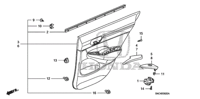 Rear Door Lining for 2006 Honda Civic #0