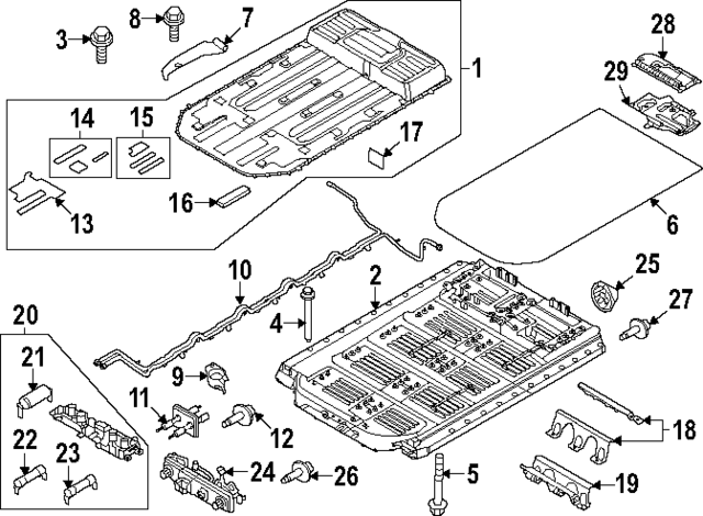 LJ9Z10732D - Electrical: Battery Tray for Ford: Mustang Mach-E Image